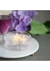 Akayev Mermer 28 Cm Rose Gold Boncuk Ayaklı Beyaz Yuvarlak Sunumluk