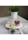 Akayev Mermer Beyaz 25 Cm Boncuk Ayak Gold Elysia 4lü Reçellik İkramlık