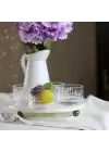 Akayev Mermer Beyaz 25 Cm Füme Boncuk Ayak Elysia 4lü Reçellik İkramlık