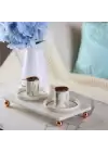 Akayev Mermer Beyaz 30x15 Cm Rose Gold Boncuk Ayak Sunumluk