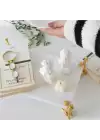 Akayev Mermer Beyaz 30x20 Cm Altın Çita Ayaklı Sunum Tabağı