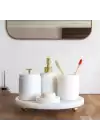 Akayev Mermer Beyaz 5 Parça Ela Banyo Seti