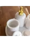 Akayev Mermer Beyaz 5 Parça Ela Banyo Seti