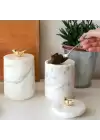 Akayev Mermer Beyaz Kuş 3lü Baharatlık