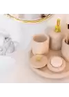 Akayev Mermer Traverten 5 Parça Ela Banyo Seti