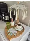 Agbtrend Tekli Beyaz Zambak Nakışlı Sunum ve Kokteyl Peçetesi
