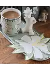 Agbtrend Tekli Beyaz Zambak Nakışlı Sunum ve Kokteyl Peçetesi