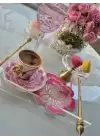 Agbtrend Tekli Pembe Gül Nakışlı Sunum ve Kokteyl Peçetesi