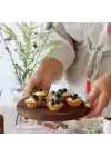 Akayev Ahşap 20 cm Altın Ayaklı Sunum Tabağı