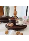 Akayev Ahşap 25 cm Altın Ayaklı Sunum Tabağı