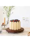 Akayev Ahşap 25 cm Altın Ayaklı Sunum Tabağı