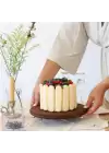 Akayev Ahşap 25 cm Altın Ayaklı Sunum Tabağı