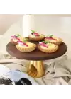 Akayev Ahşap 25 Cm Altın Konik Ayaklı Sunumluk