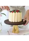 Akayev Ahşap 25 Cm Altın Konik Ayaklı Sunumluk