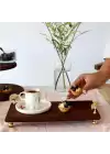 Akayev Ahşap 30x14 Cm Altın Ayaklı Ginkgo Sunum Tabağı