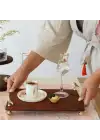 Akayev Ahşap 30x19 Cm Altın Ayaklı Ginkgo Sunum Tabağı