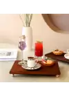 Akayev Ahşap 30x19 Cm Gold Altın Boncuk Ayaklı Sunum Tabağı