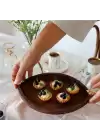 Akayev Ahşap Göz 26 cm Altın Kuş Sunum Tabağı
