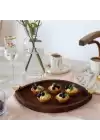 Akayev Ahşap Göz 26 cm Altın Kuş Sunum Tabağı