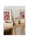 Akayev Beige Hasır 3Lü Sepet