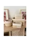 Akayev Beige Hasır 4Lü Sepet