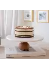 Akayev Mermer 25 Cm Ahşap Ayaklı Beyaz Yuvarlak Sunum Tabağı