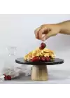 Akayev Mermer 25 Cm Ahşap Konik Ayaklı Siyah Cam Fanus