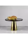 Akayev Mermer 25 Cm Altın Konik Ayak Siyah Sunumluk