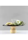 Akayev Mermer 28 Cm Ahşap Ayaklı Siyah Yuvarlak Sunum Tabağı