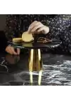 Akayev Mermer 28 Cm Altın Konik Ayak Siyah Sunumluk