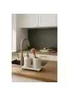 Akayev Mermer Beyaz 3 Parça Gümüş Ayak Banyo Seti Mutfak Sıvı Sabunluk Seti