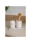 Akayev Mermer Beyaz 3 Parça Gümüş Banyo Seti Mutfak Sıvı Sabunluk Seti
