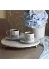 Akayev Mermer Beyaz 30 Cm Gümüş Boncuk Ayak Yuvarlak Sunumluk
