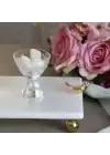 Akayev Mermer Beyaz 30x15 Cm Altın Ayak Kuş Sunum Tabağı