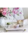 Akayev Mermer Beyaz 30x15 Cm Altın Boncuk Ayaklı Sunum Tabağı