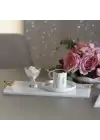 Akayev Mermer Beyaz 30x15 Cm Altın Kuş Sunum Tabağı