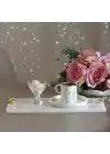 Akayev Mermer Beyaz 30x15 Cm Altın Kuş Sunum Tabağı