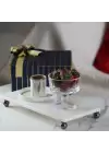 Akayev Mermer Beyaz 30x15 Cm Füme Boncuk Ayak Sunumluk