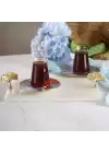Akayev Mermer Beyaz 30x20 Cm Altın Ginkgo Sunum Tabağı