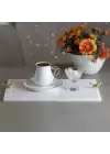 Akayev Mermer Beyaz 30x20 Cm Altın Kuş Sunum Tabağı