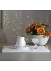 Akayev Mermer Beyaz 30x20 Cm Altın Kuş Sunum Tabağı