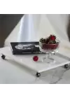 Akayev Mermer Beyaz 30x20 Cm Füme Boncuk Ayak Sunumluk