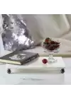 Akayev Mermer Beyaz 30x20 Cm Füme Boncuk Ayak Sunumluk