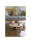 Akayev Traverten 28 Cm Ahşap Ayaklı Yuvarlak Sunumluk