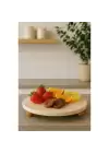 Akayev Traverten 28 Cm Ahşap Boncuk Ayaklı Sunumluk