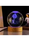 Aya Çıkan Astronot Tasarımlı Işıklı Cam Küre