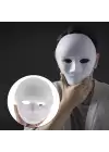 Beyaz Renk Boyanabilir Anonim Tam Yüz Cosplay Maske 24x18 Cm