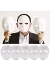 Beyaz Renk Boyanabilir Anonim Tam Yüz Cosplay Maske 24x18 Cm