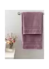 English Home Romantic Stripe Pamuklu Floşlu Banyo Havlusu Takımı Açık Mürdüm