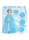 Frozen Elsa Pelerin Taç Asa Ve Eldiven Seti 80 Cm